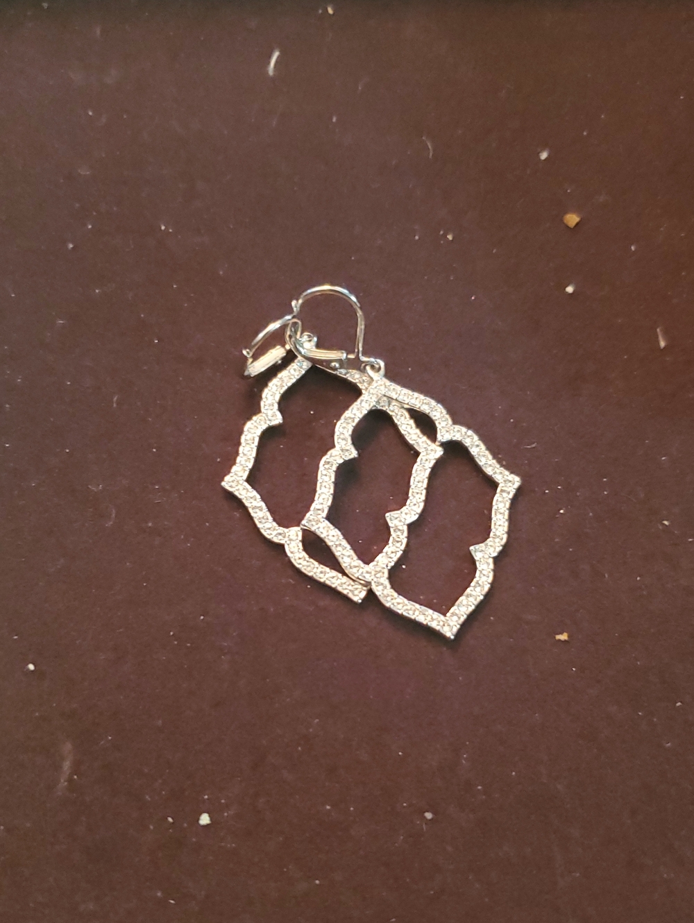 Touchstone Crystal Silver Pavé Openwork Drop Earrings